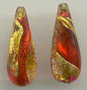 Rubino Oro Teardrops, 30x12 MM Gold Foil